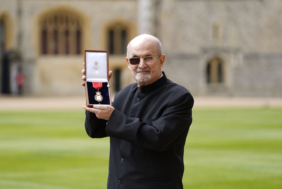 Sir Salman Rushdie was made a Companion of Honour at Windsor Castle (Andrew Matthews/PA)