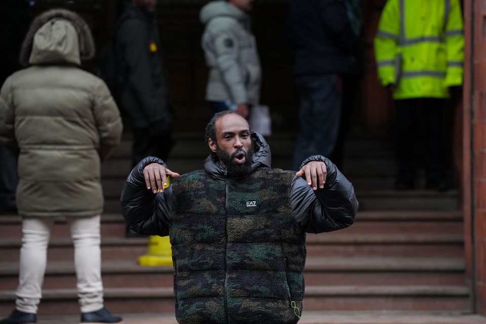 Omar Abdirizak, known as Twista Cheese, arriving at court (Jacob King/PA)