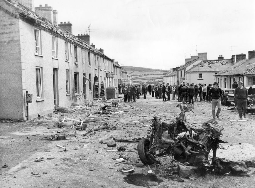 The aftermath of the car bombing in Claudy