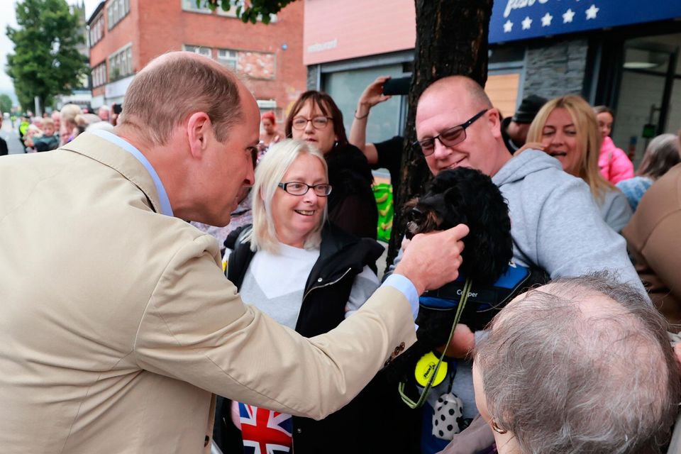 Prince William made time for the awaiting crowds in east Belfast