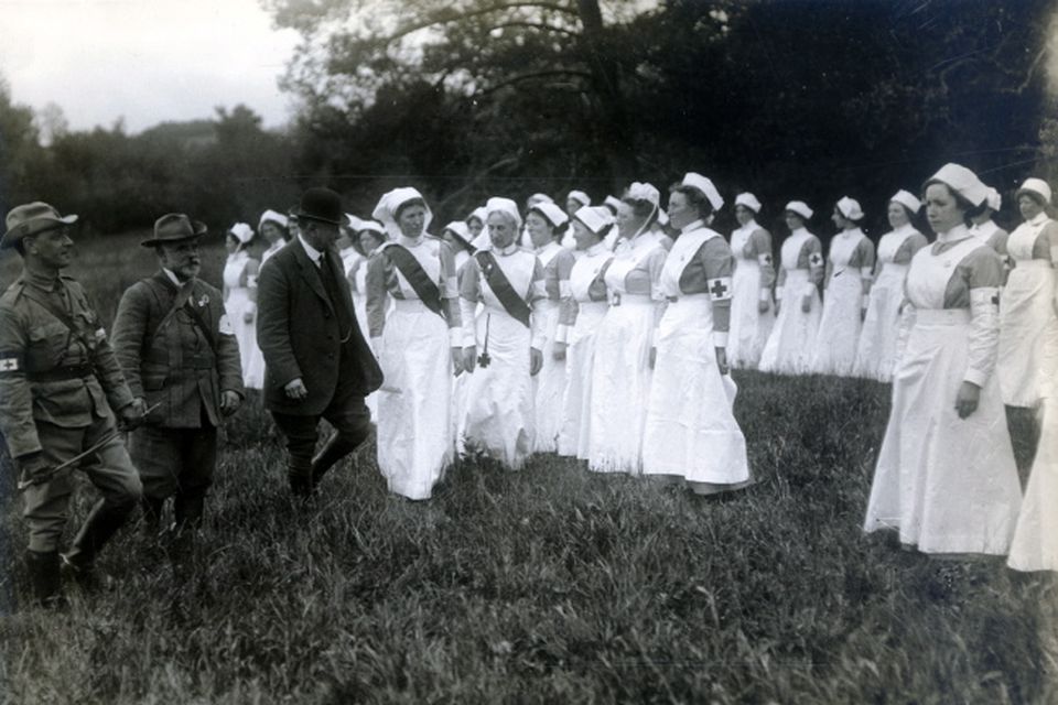ULSTER VOLUNTEER FORCE: U.V.F. 1913.Inspection of the UVF nurses.