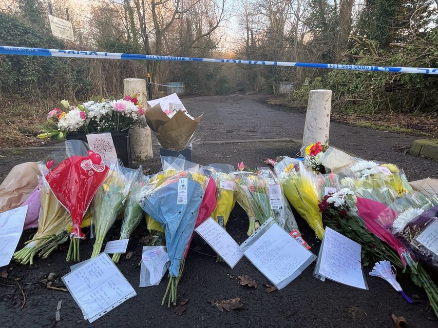 Flowers at the scene near Scribers Lane in the Hall Green area of Birmingham (Matthew Cooper/PA)