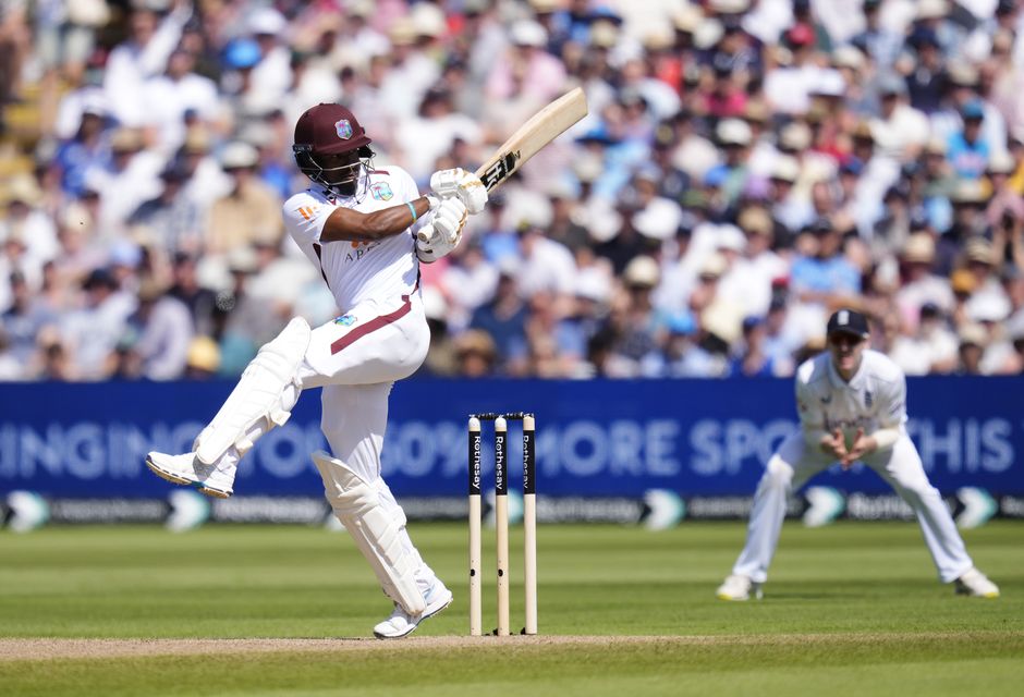 Kavem Hodge pulls for four on his way to a half-century at Edgbaston (Nick Potts/PA)