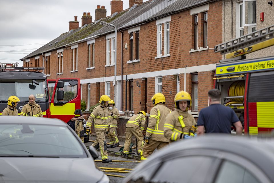 Firefighters at the scene of a blaze in the Ebor Street area of south Belfast on January 22nd 2025 (Photo by Kevin Scott)