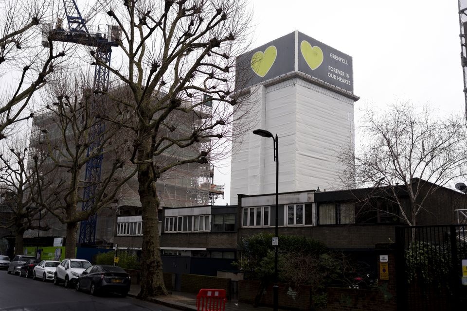 What is left of the tower has stood in place in the years since the fire (Jordan Pettitt/PA)