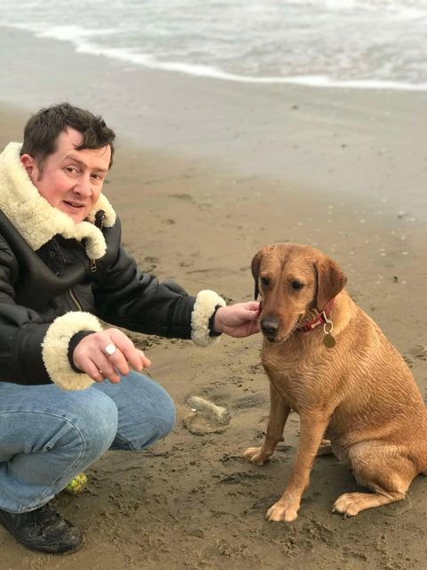 Jim Rayner with his dog called Thearle (Jim Rayner/PA)