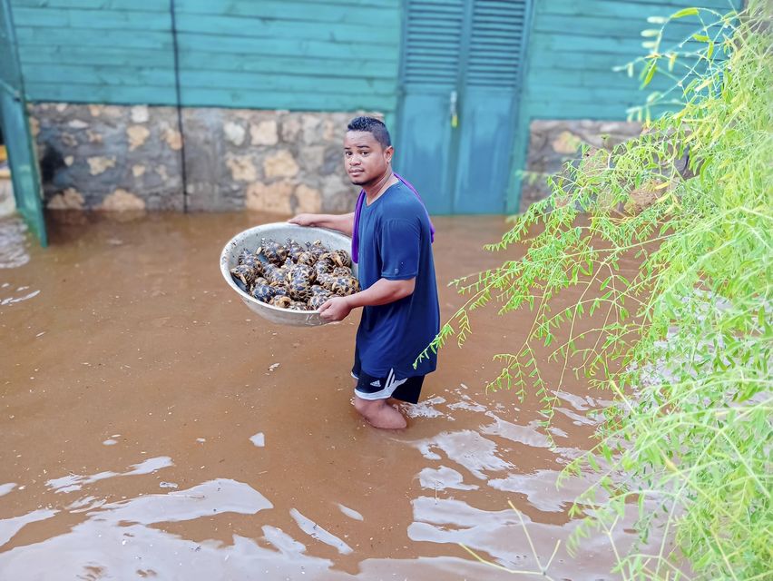 Flooding hit southern Madagascar because of Cyclone Dikeledi (Lavavolo Tortoise Centre via AP)