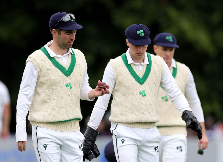 Andrew Balbirnie in action during Ireland's first game of their Test clash with Zimbabwe at Stormont