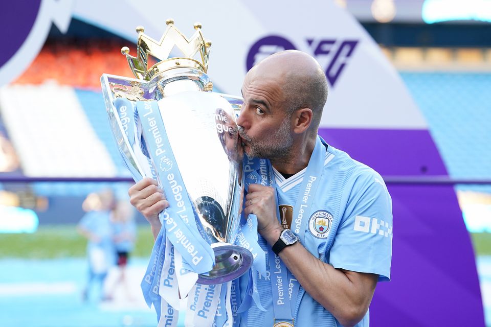 Pep Guardiola’s contract at Manchester City expires next summer (Martin Rickett/PA)