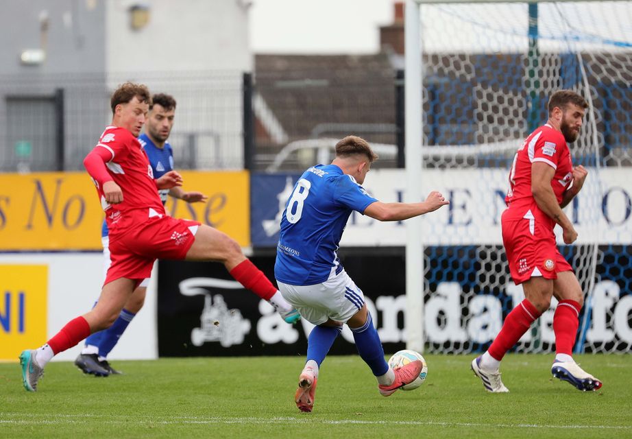 Jack Malone picks his spot to equalise for Glenavon