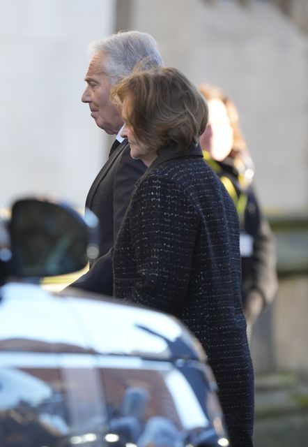 Former prime minister Sir Tony Blair and his wife Cherie arrive for the funeral service of Lord John Prescott at Hull Minster (Danny Lawson/PA)