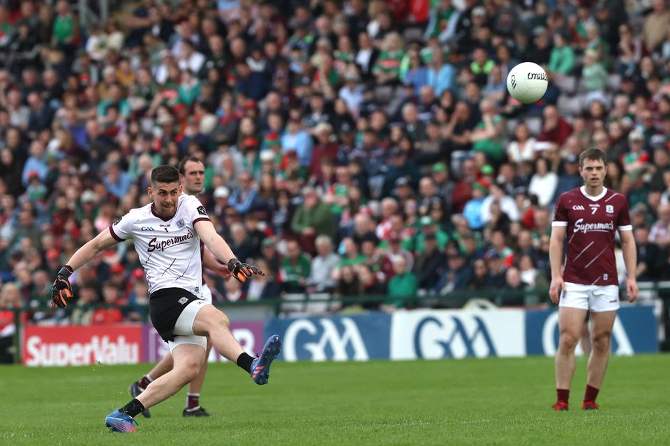 Galway's Connor Gleeson kicks the winning penalty