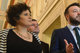 thumbnail: Colum Eastwood with party colleague Claire Hanna at Stormont