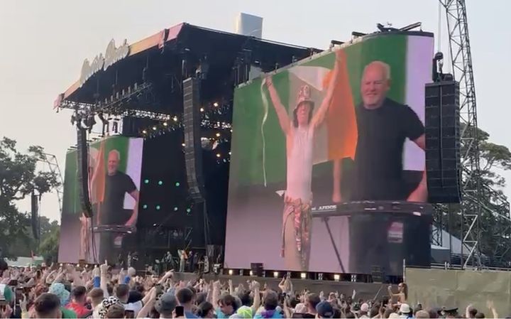 Irish Olympic hero Kellie Harrington joins The Wolfe Tones on stage at Electric Picnic