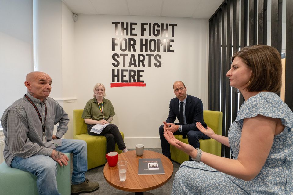 The Prince of Wales meets workers from the homelessness sector during a visit to Shelter Scotland in Aberdeen (Kenny Elrick/DC Thomson/PA)