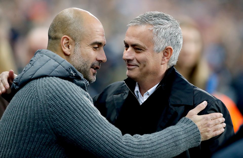 Pep Guardiola (left) and Jose Mourinho are two managers Ruben Amorim has studied (Martin Rickett/PA)