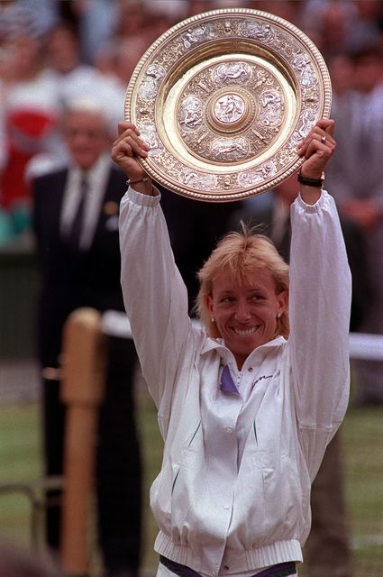 Martina Navratilova with the Ladies Singles Champion trophy (David Giles/PA)