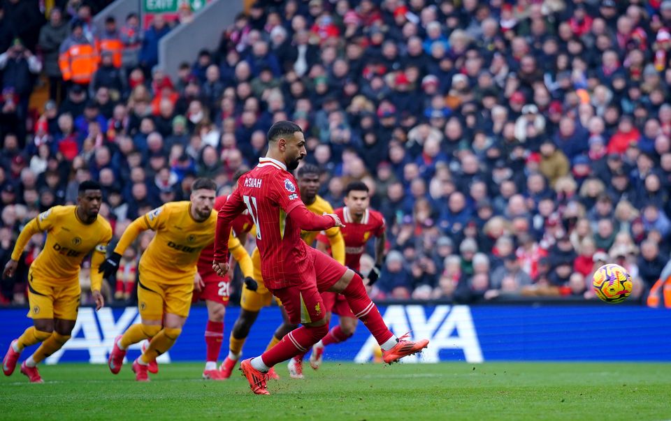 Mohamed Salah doubled Liverpool’s lead (Peter Byrne/PA)