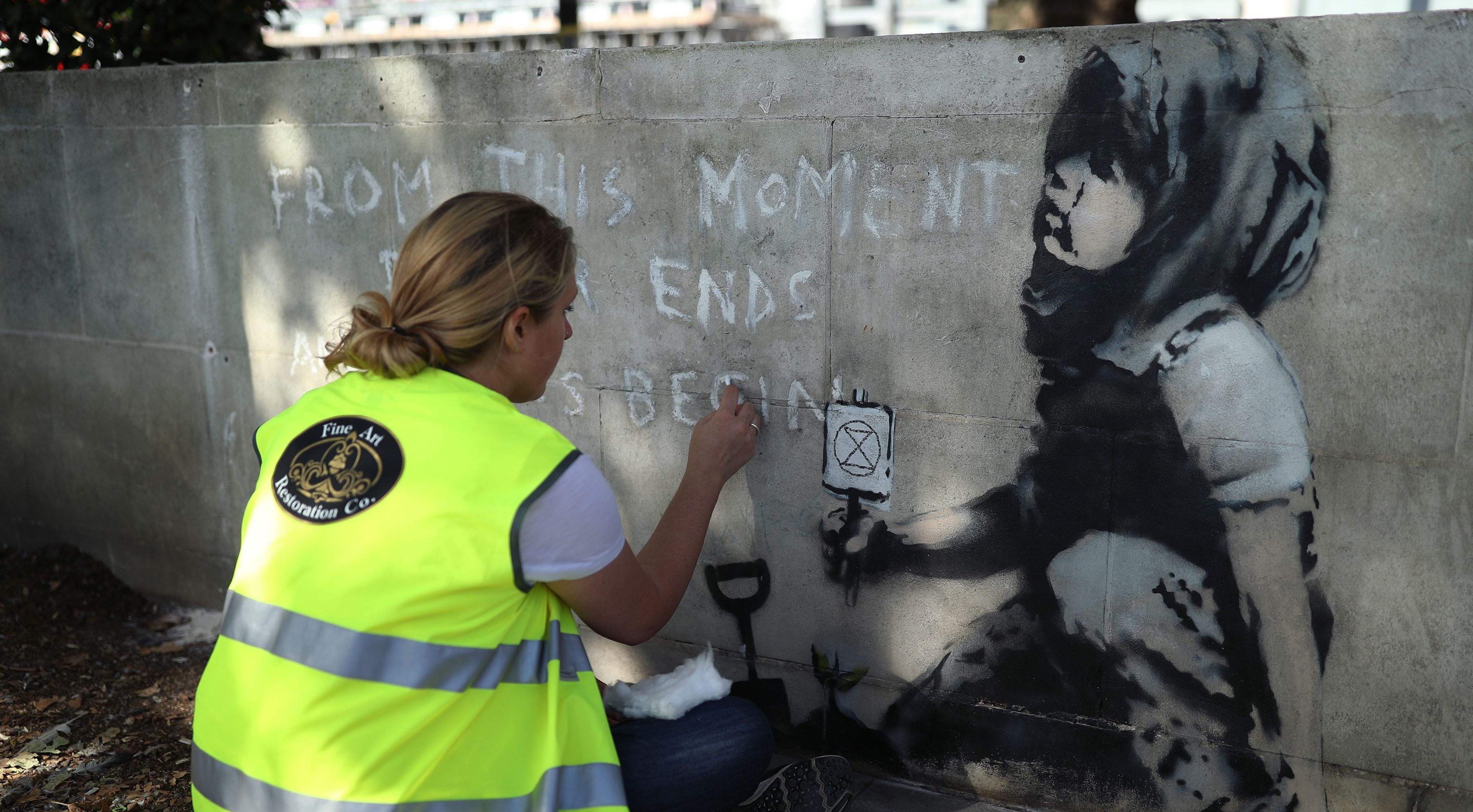 Banksy’s climate protest mural preserved by London council ...