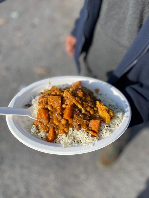 Refugee Community serves nutritious meals to displaced people living in Calais (Refugee Community Kitchen/PA)