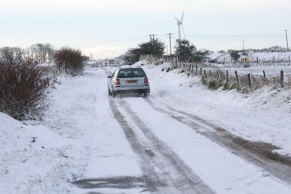 Snow on the hills overlooking Belfast earlier this week. Photo: Pacemaker