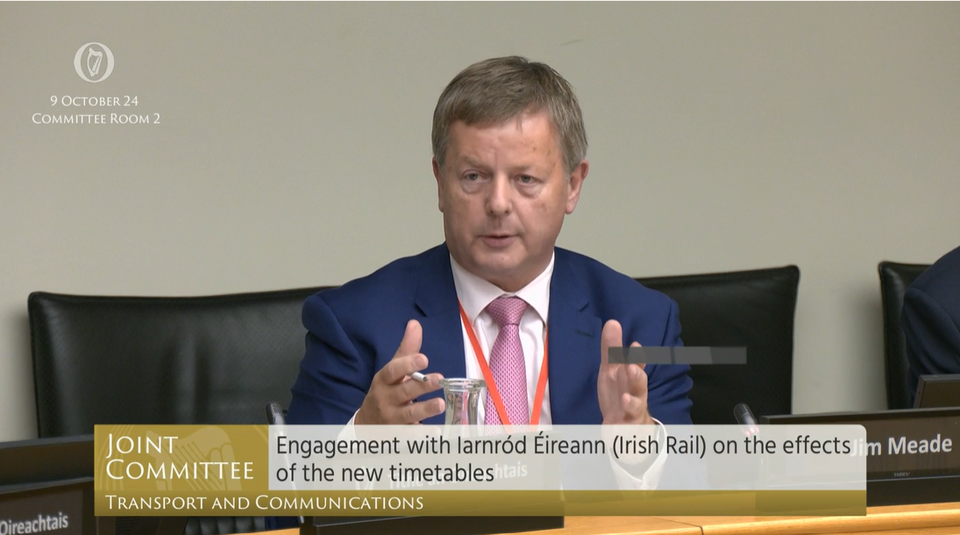 Iarnrod Eireann chief executive Jim Meade said the decision had been linked to the opening of Belfast Grand Central Station (Oireachtas TV/PA)