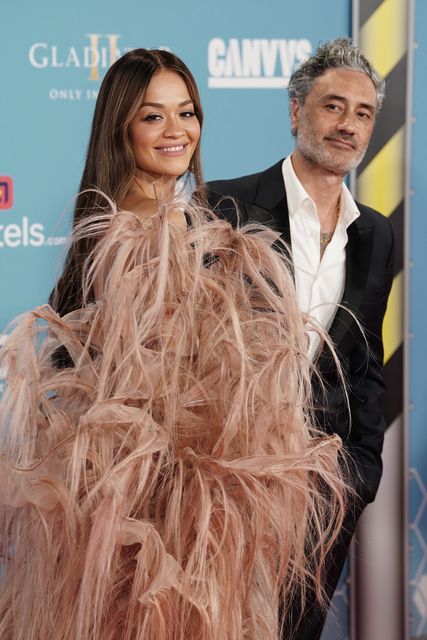 Rita Ora and Taika Waititi attending the MTV Europe Music Awards 2024 (Ian West/PA)