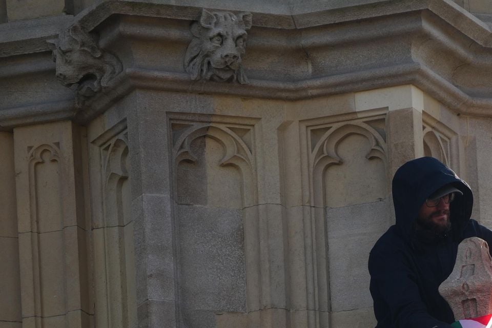 The man has been up Elizabeth Tower since around 7.20am on Saturday (Jeff Moore/PA)