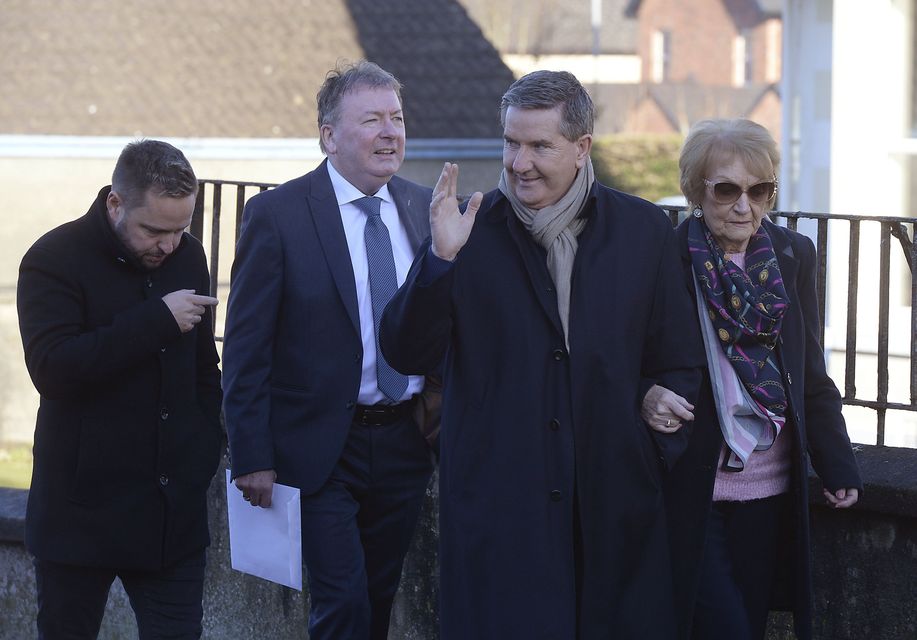 Daniel O'Donnell and Philomena Begley joined friends and family at the funeral in Moneyreagh. Credit: Arthur Allison/Pacemaker Press