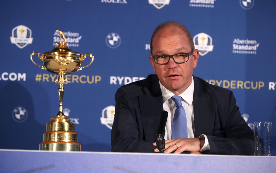 Guy Kinnings during a Team Europe Ryder Cup Press Conference at Wentworth Golf Club (Adam Davy/PA)
