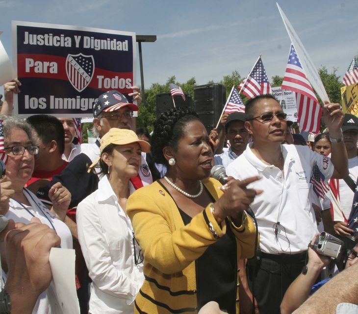 Ms Jackson Lee helped lead federal efforts to protect women from domestic violence and recognise Juneteenth as a national holiday (AP)