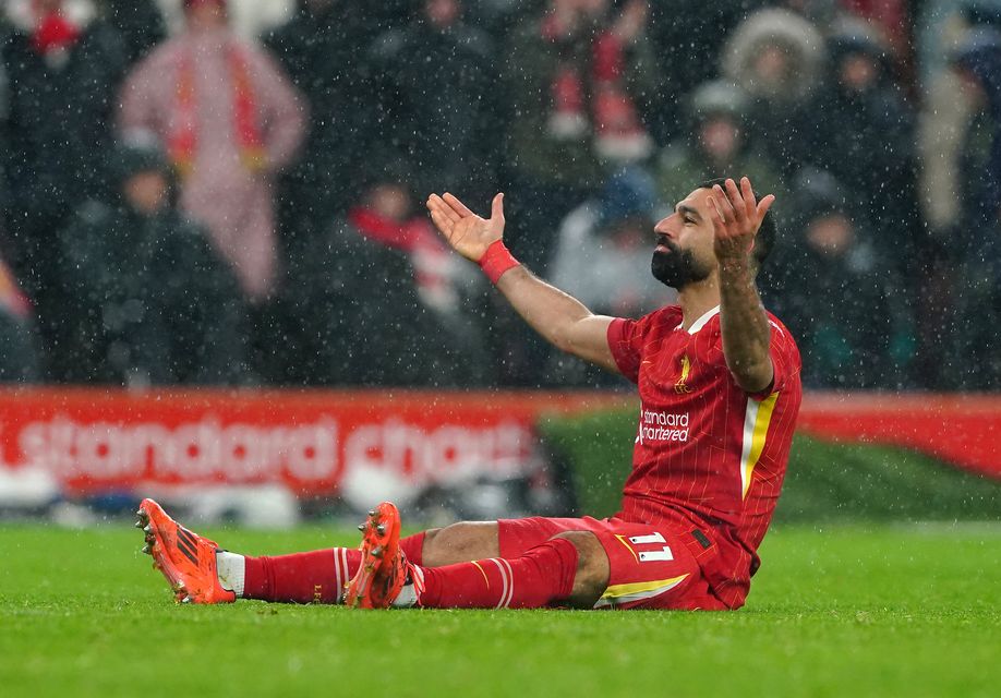 Mohamed Salah looked to have won the game for Liverpool (Peter Byrne/PA)