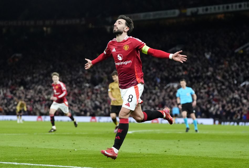 Fernandes netted a hat-trick in United’s 4-1 comeback win against Real Sociedad on Thursday night (Nick Potts/PA)