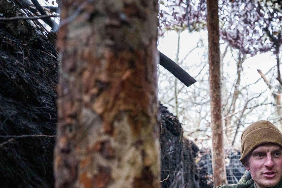 A Ukrainian serviceman of the Azov brigade (Evgeniy Maloletka/AP)