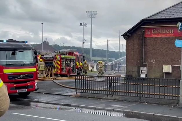 Chip shop and flats damaged after fire at Armagh business complex