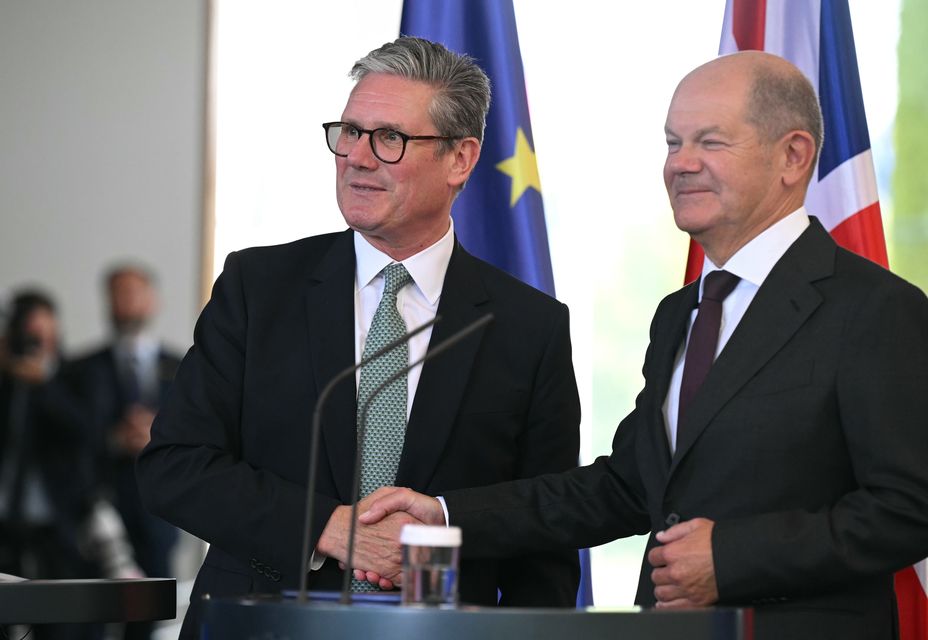 Prime Minister Sir Keir Starmer and German Chancellor Olaf Scholz want the defence deal to form part of a wider treaty between the two countries (Justin Tallis/PA)