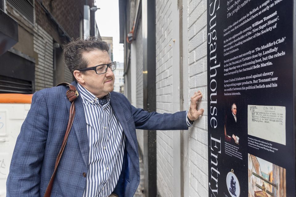 Seán Napier at Sugarhouse Entry. Picture: Aodhan Roberts/Belfast Telegraph