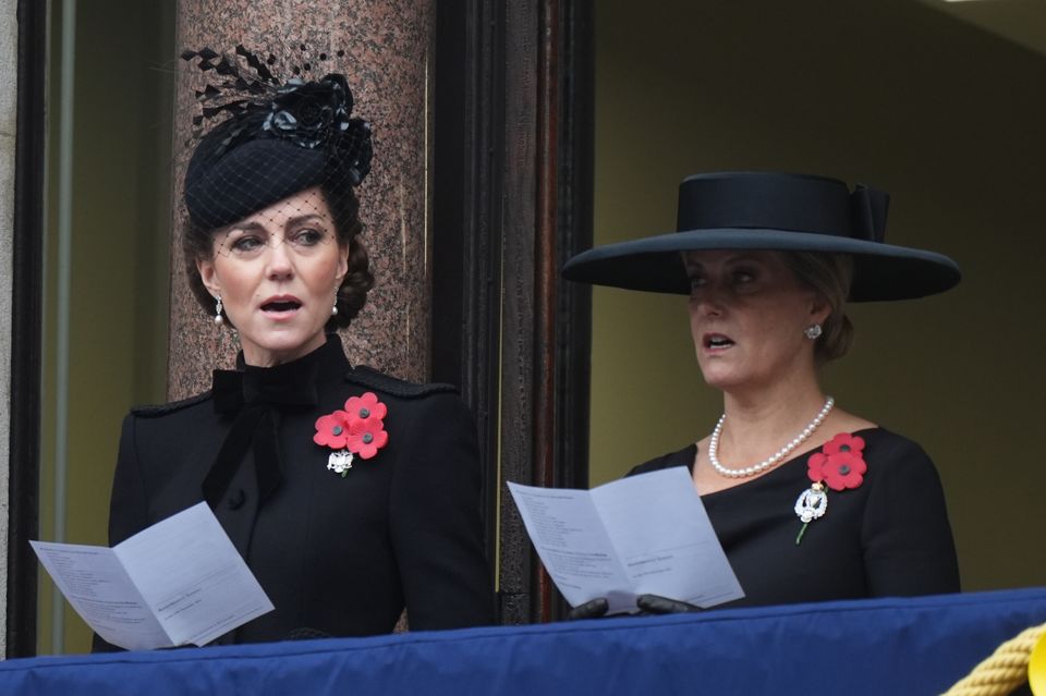 Kate and Sophie sang a hymn during the service (Jordan Pettitt/PA)