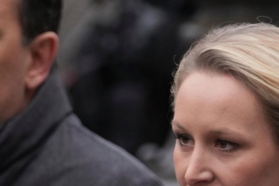 Marion Marechal arrives for the memorial for her grandfather Jean-Marie Le Pen (Thibault Camus/AP)