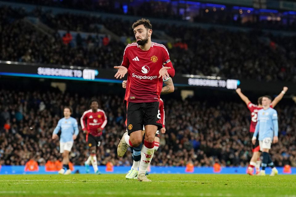 Bruno Fernandes made it 1-1 (Martin Rickett/PA)