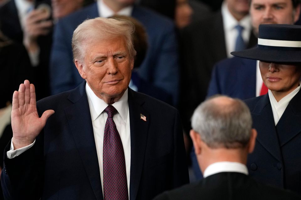 Donald Trump is sworn in as the 47th president of the United States (Julia Demaree Nikhinson/AP)