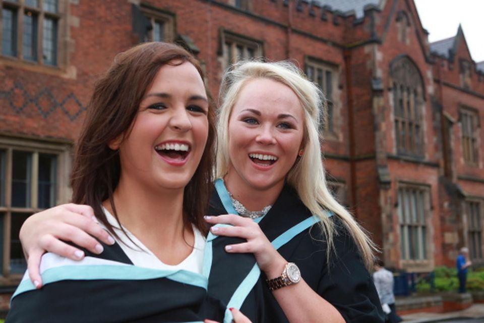 Ciara Brogan from Trillick in Co. Tyrone graduating in Theology at Queen's and Nuala Kelly from Trillick, Co Tyrone graduating in Computer Information Technology.