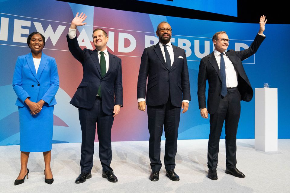 The four candidates used the Conservative Party conference to make their pitches to members and MPs, with James Cleverly appearing to be the big winner from the event (Stefan Rousseau/PA)