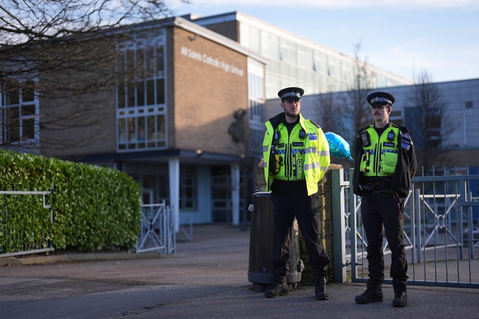 Police officers attended the school in Granville Road in Sheffield (Jacob King/PA)