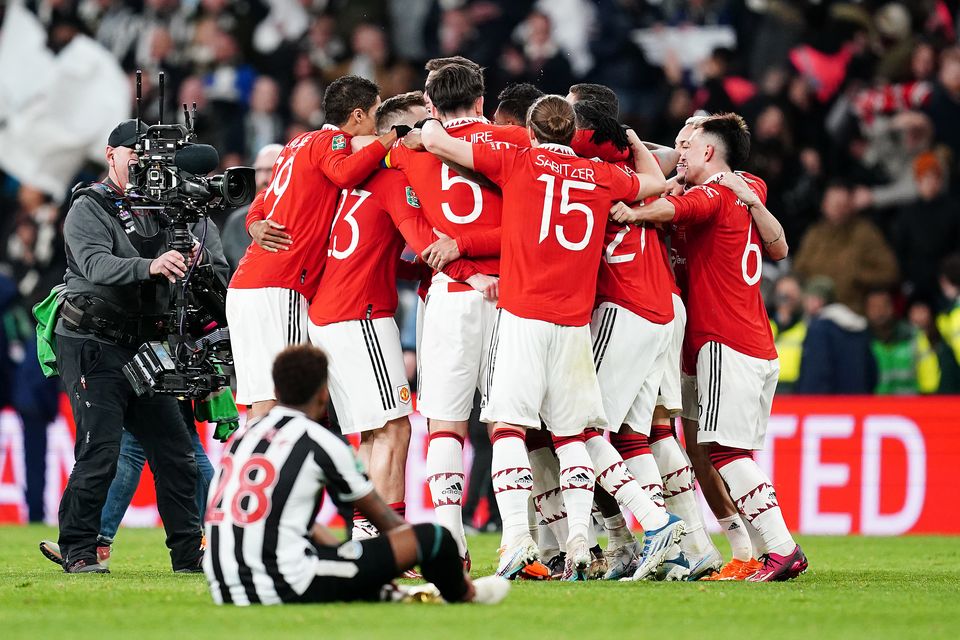 Manchester United were the victors once again when the sides met at Wembley in the 2023 Carabao Cup final (David Davies/PA)