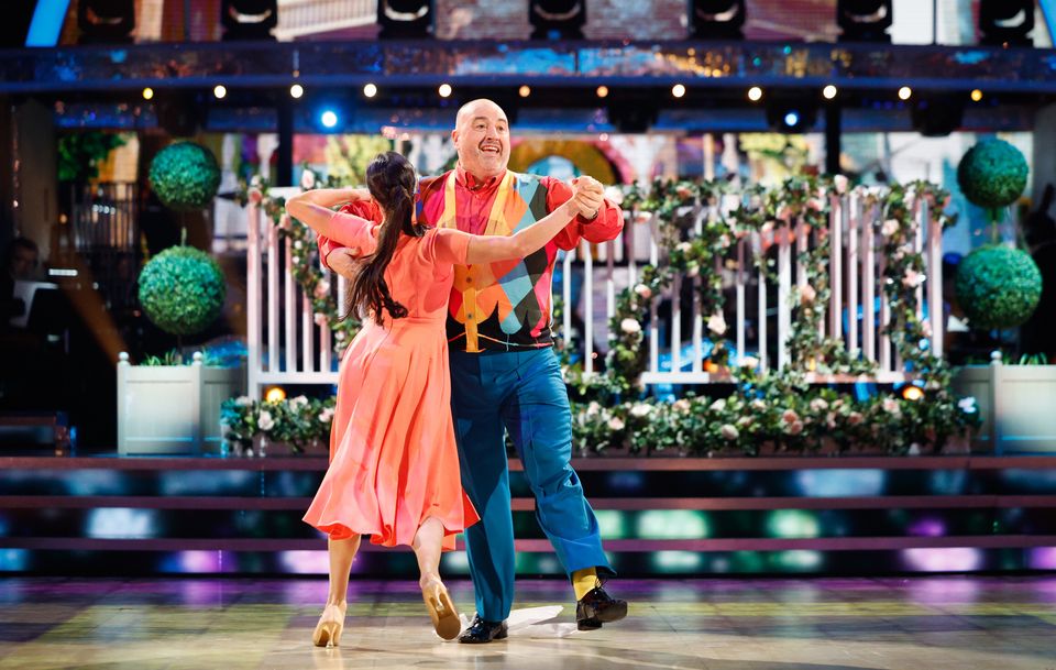 Katya Jones and Wynne Evans, pictured performing on Strictly, apologised after a ‘joke’ between them was widely shared on social media (BBC/PA)