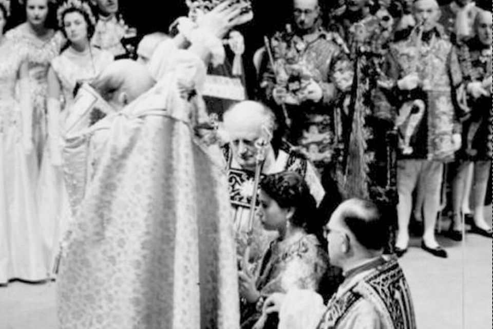 2/6/1953, of the coronation in Westminster Abbey of Britainís Queen Elizabeth II. 50 years on the anniversary will be marked later Monday June 2, 2003, with a service in the Abbey, attended by members of the Royal family, invited guests and 1,000 members of the public.