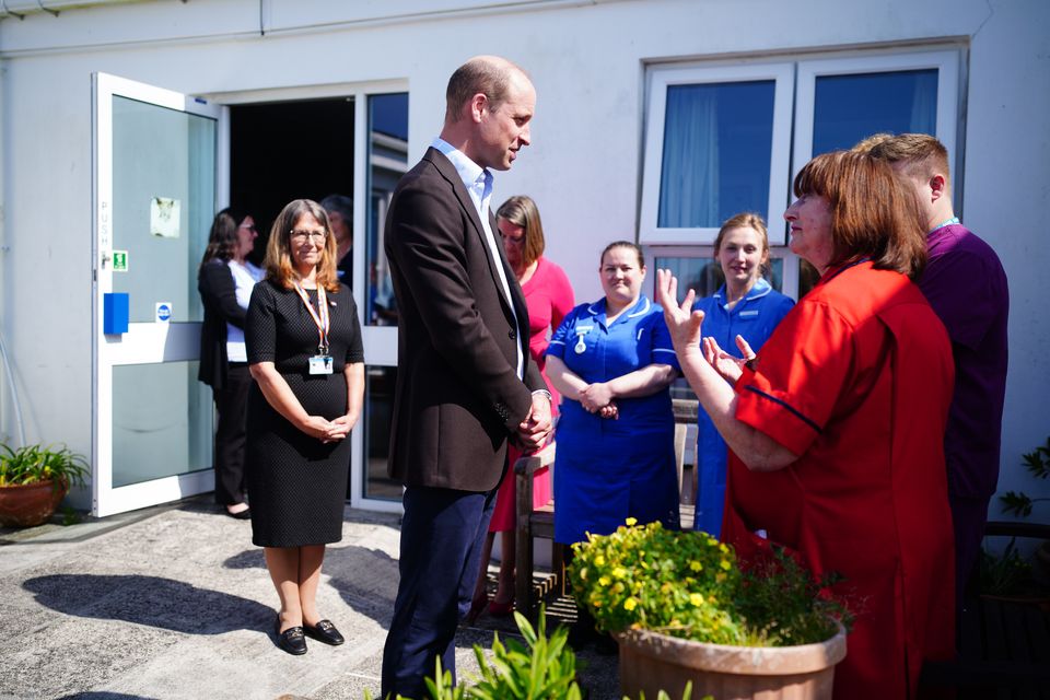 William gave an update on his wife’s health during a visit to the Isles of Scilly (Ben Birchall/PA)