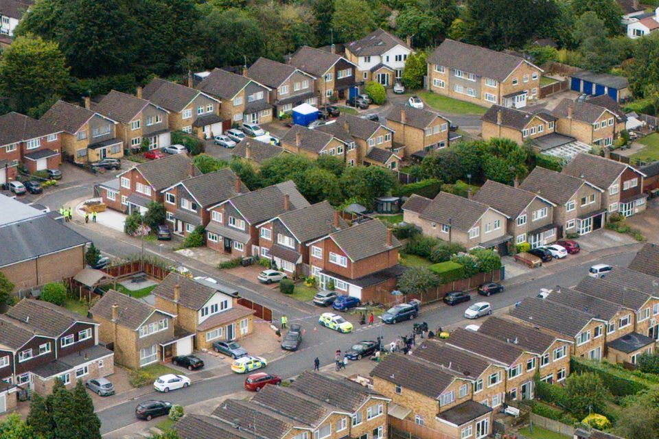 A view of the scene in Ashlyn Close, Bushey, Hertfordshire, where the wife and two daughters of BBC sports commentator John Hunt were killed (Jacob King/PA)