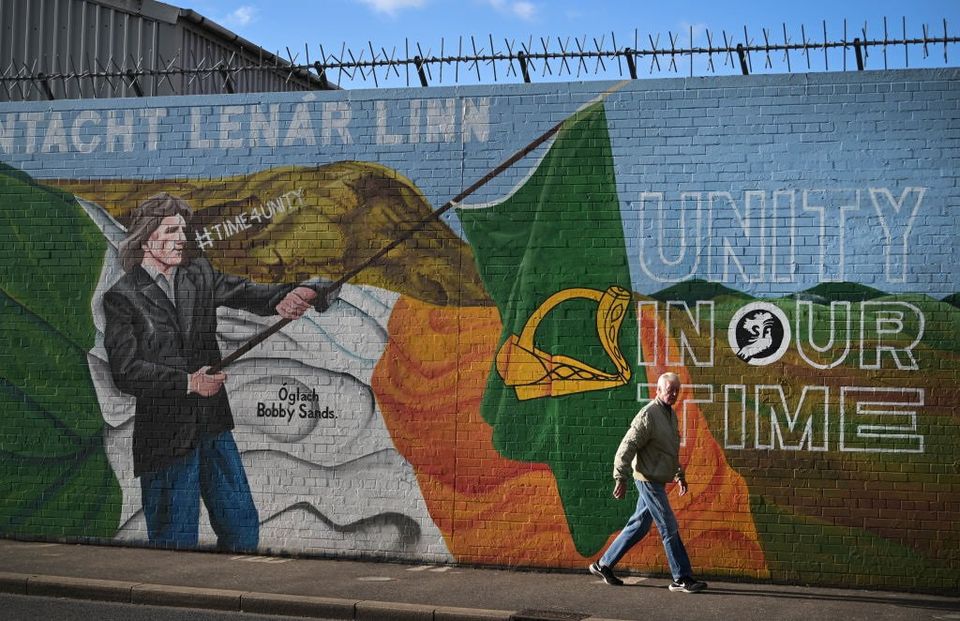 A united Ireland mural in Belfast. Photo: Charles McQuillan/Getty